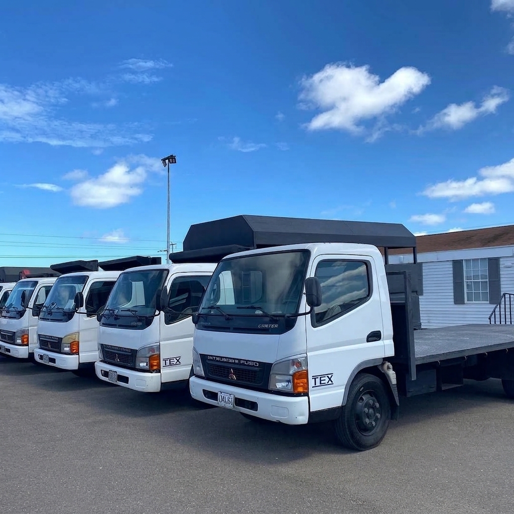 Flota de camiones Mitsubishi Fuso para transporte de insumos y materiales - TEX C.A.
