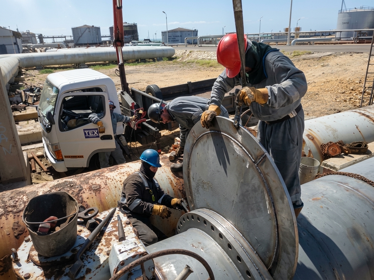 Mantenimiento, cierre y pruebas de hermetización en tapas bridadas industriales